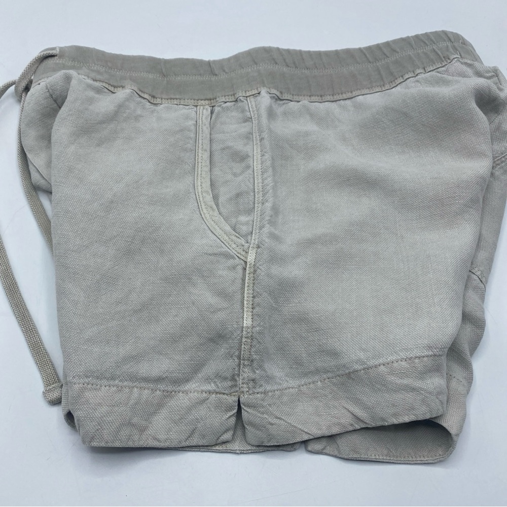 Standard James Perse Women Drawstring Utility Beige Cotton Shorts 1 Small Lounge - Picture 2 of 6